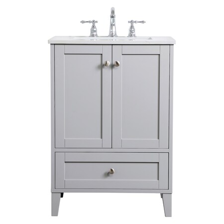 Elegant Decor 24 Inch Single Bathroom Vanity In Grey, 714622 VF18024GR